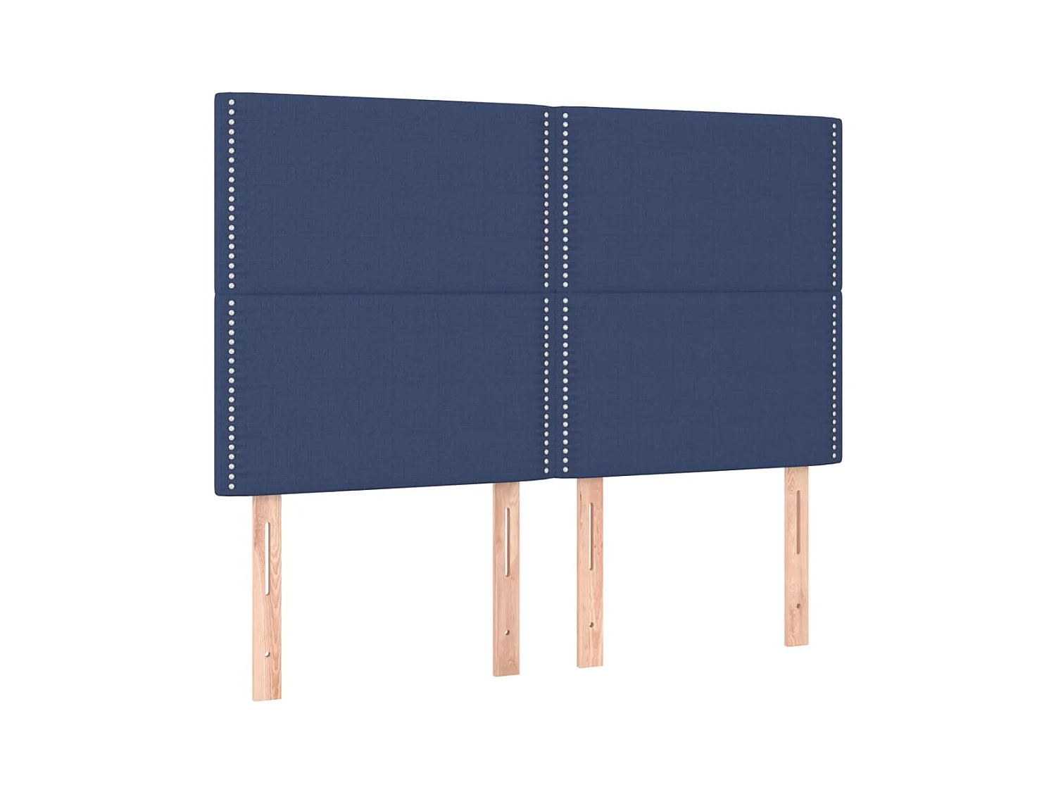 Cama box spring c/ colchão e LED 140x200 cm tecido azul