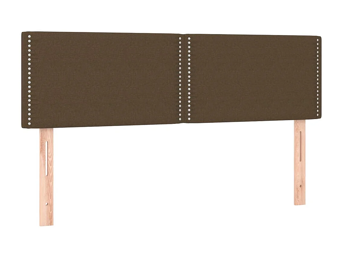 Sommier tapissier matelas et LED Marron foncé 140x200 cm Tissu