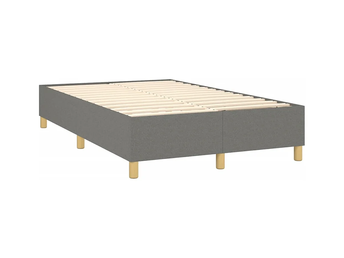 Cama box spring con colchón tela gris oscuro 120x190 cm