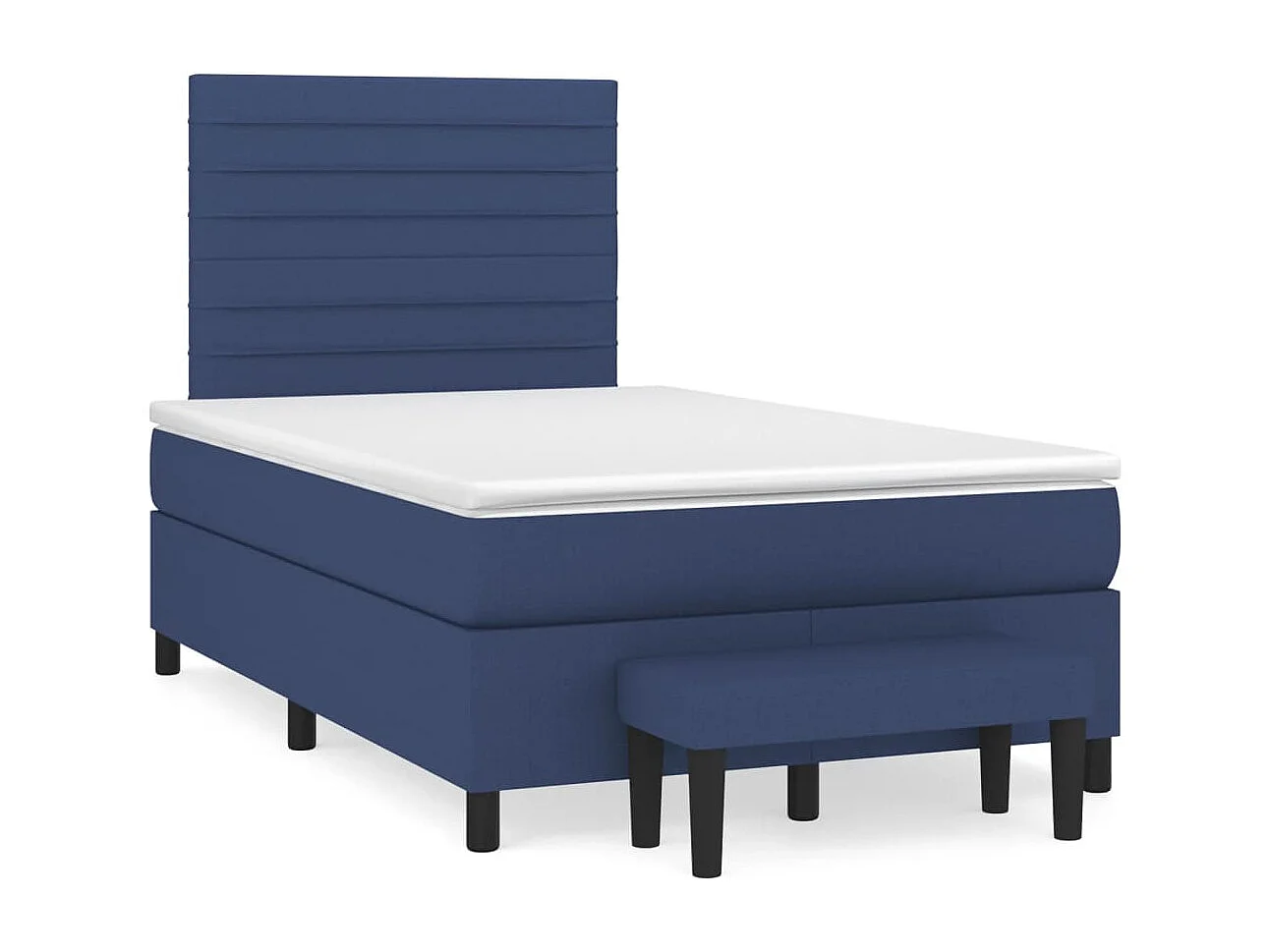 Sommier à lattes de lit avec matelas bleu 120x190 cm tissu