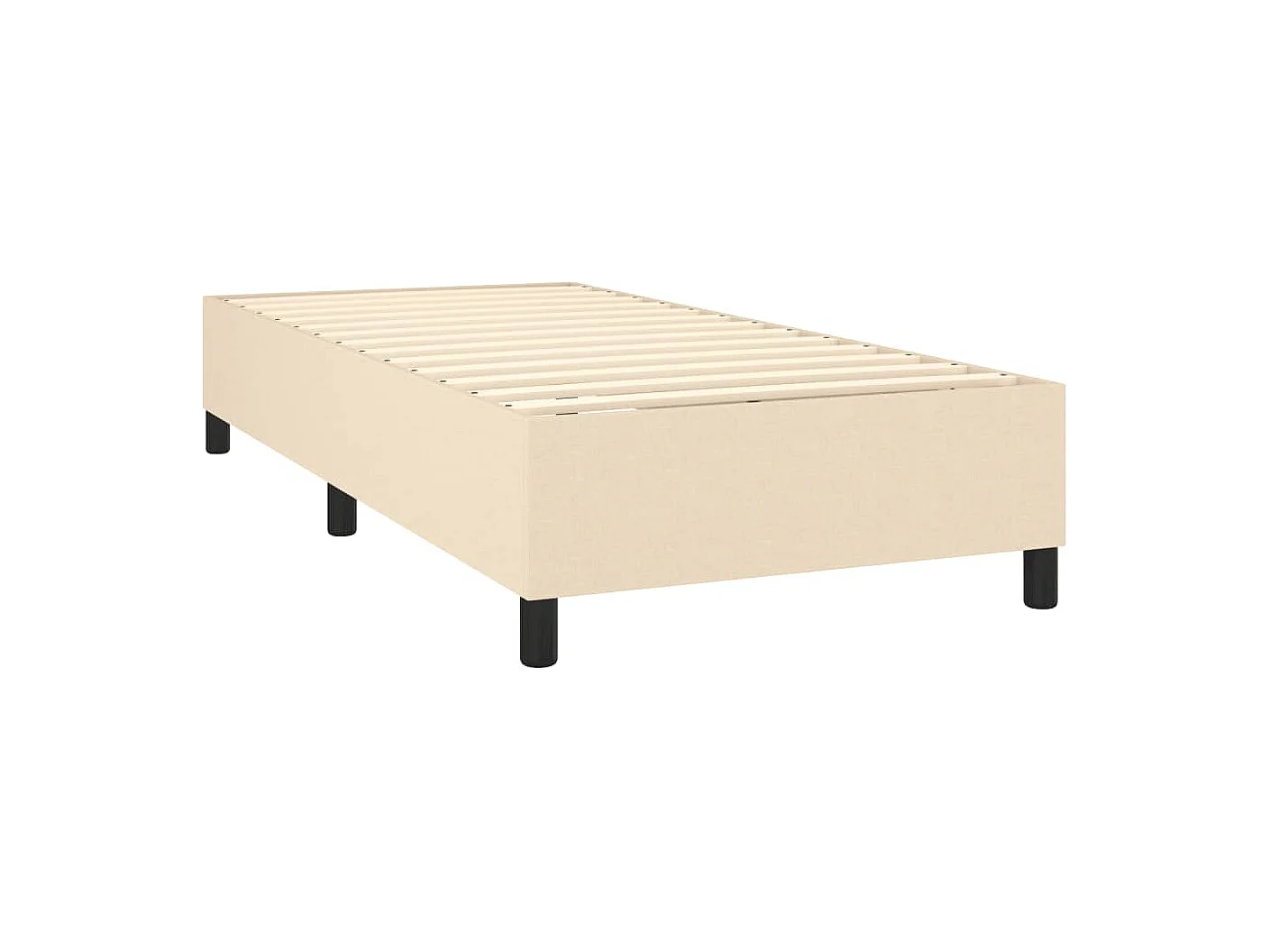 Boxspring met matras en LED stof crèmekleurig 90x190 cm