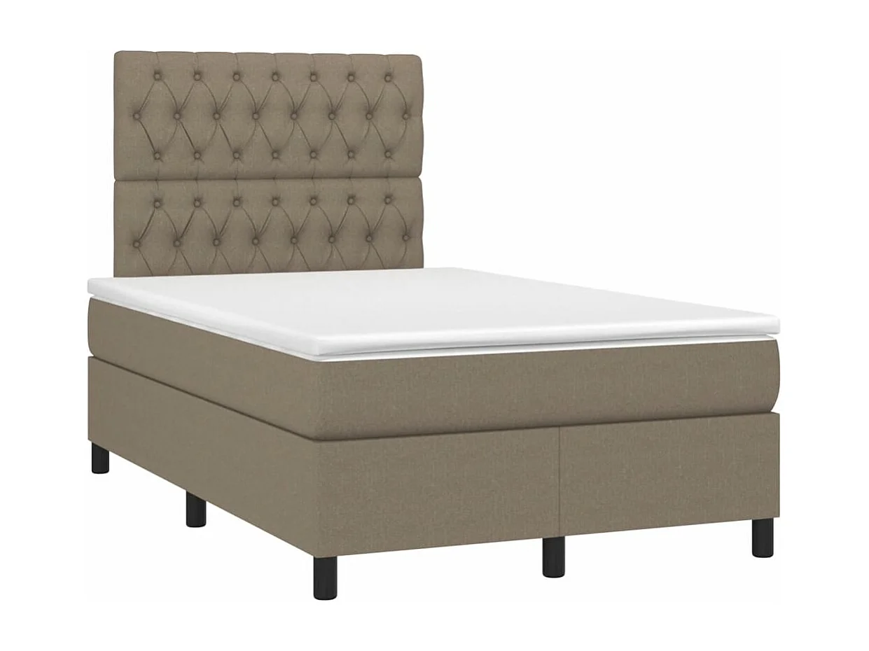 Boxspring met matras stof taupe 120x190 cm