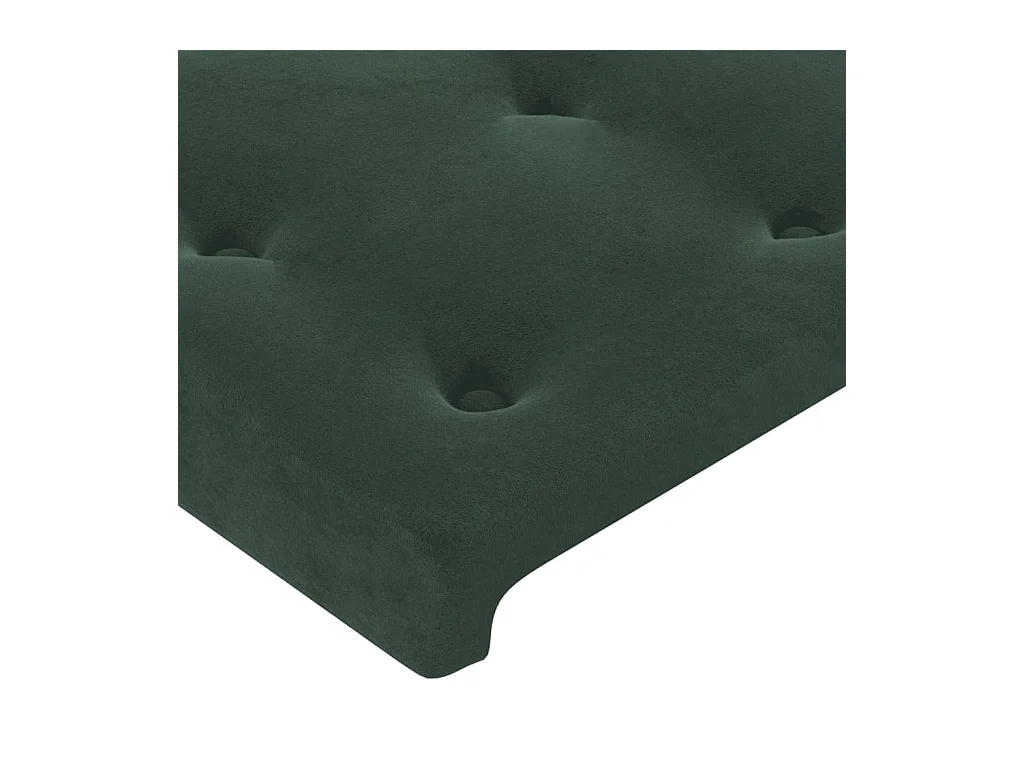 Cama box spring c/ colchão/LED 100x200 cm veludo verde-escuro