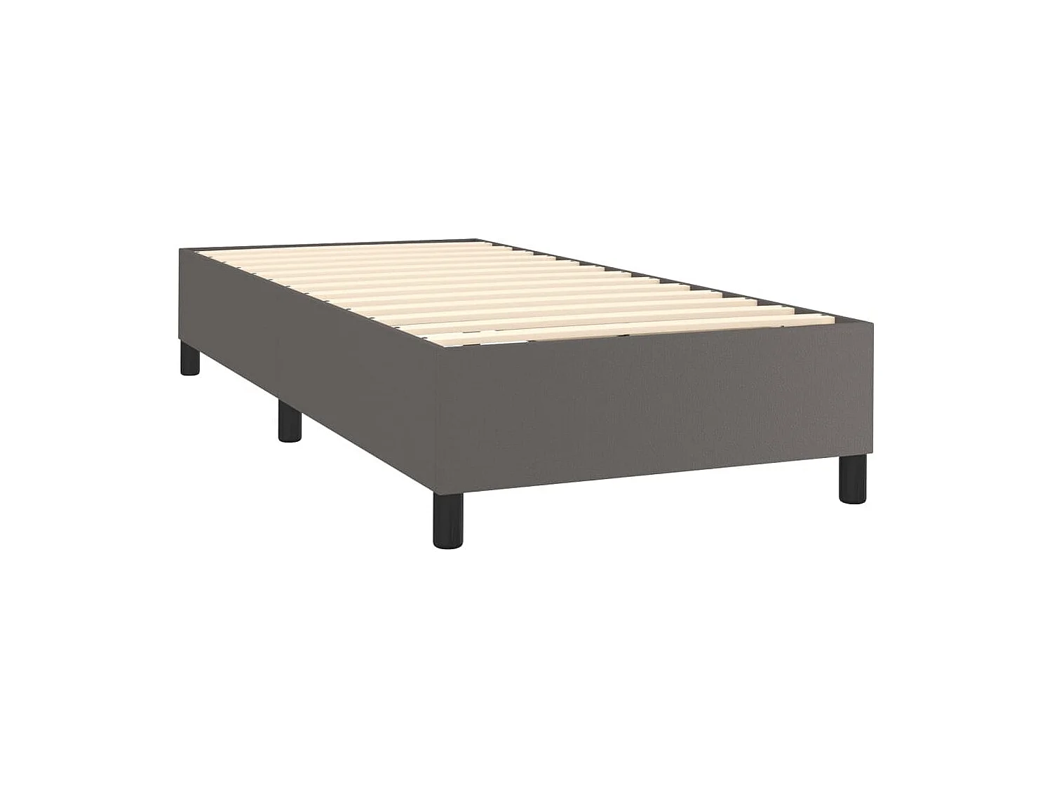 Sommier tapissier avec matelas et LED Gris 80x200 cm Similicuir