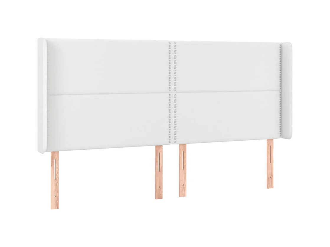 Cama box spring colchón y LED cuero sintético blanco 160x200 cm