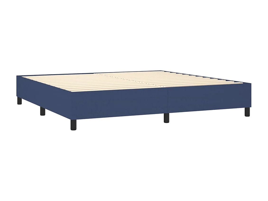 Sommier tapissier et matelas et LED Bleu 200x200 cm Tissu