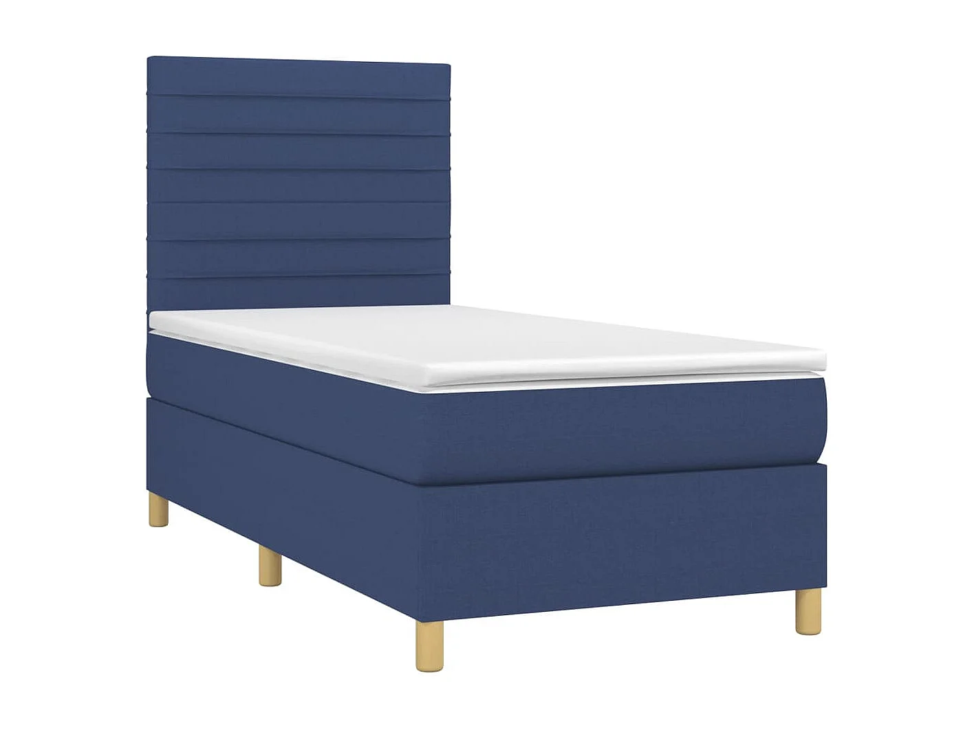 Boxspring met matras en LED stof blauw 80x200 cm