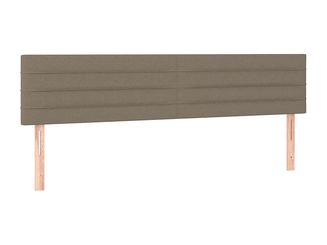 Cama box spring con colchón y LED tela gris taupe 120x190 cm