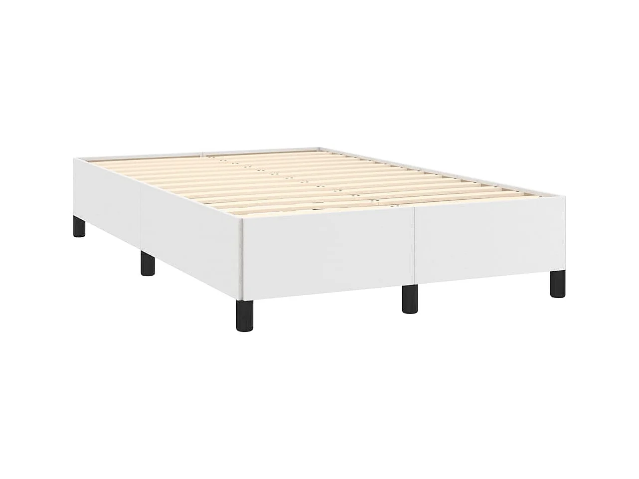Sommier à lattes de lit avec matelas blanc 120x190cm similicuir