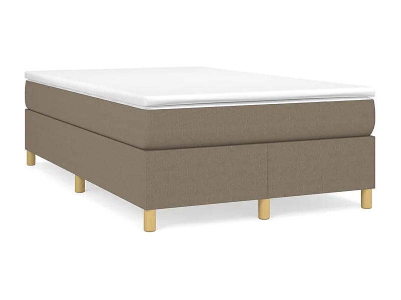 Cama boxspring c/ colchão 120x190cm tecido castanho-acinzentado
