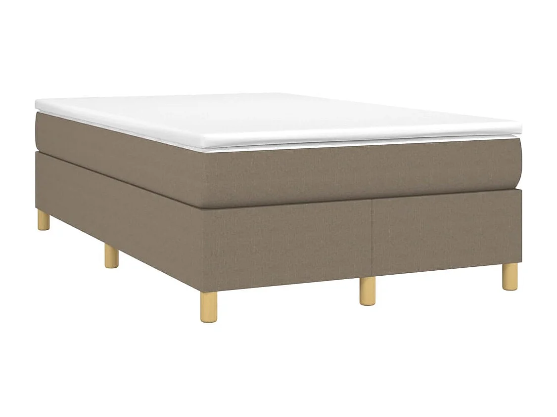 Cama boxspring c/ colchão 120x190cm tecido castanho-acinzentado