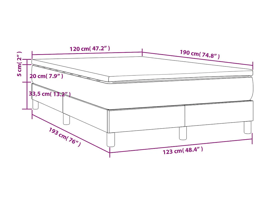 Boxspring met matras stof taupe 120x190 cm