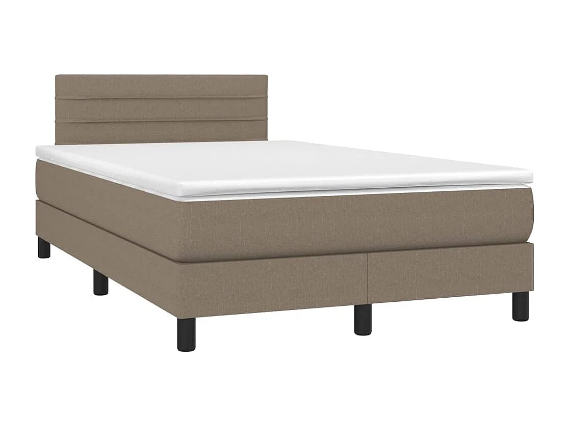 Cama box spring colchão/LED 120x200cm tecido cinza-acastanhado
