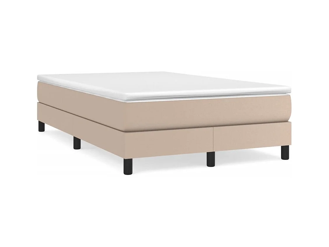 Cama boxspring c/ colchão 120x190cm couro artificial cappuccino