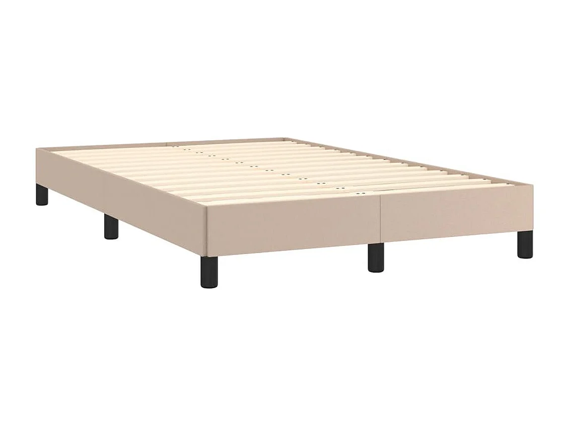 Sommier à lattes de lit matelas cappuccino 120x190cm similicuir