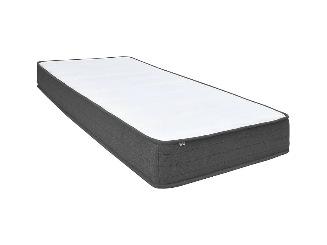 Cama box spring tela gris oscuro 100x200 cm