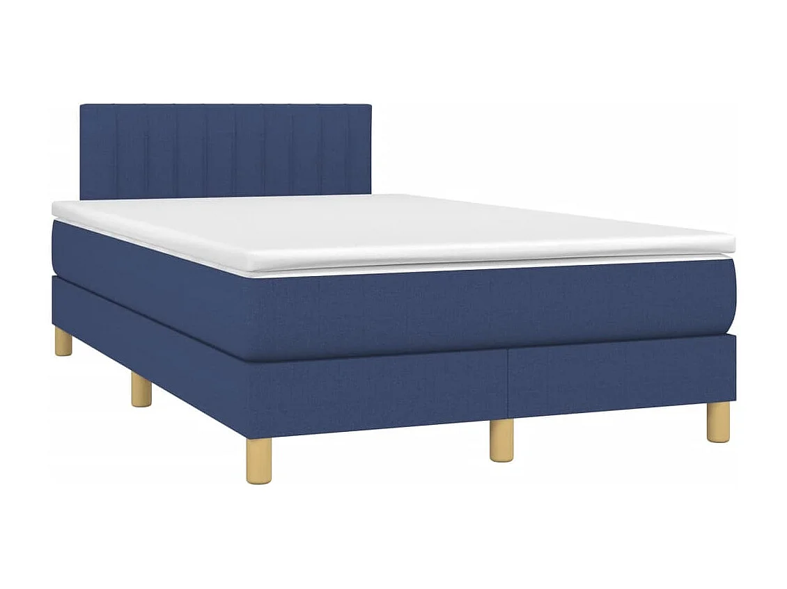 Boxspring met matras stof blauw 120x190 cm