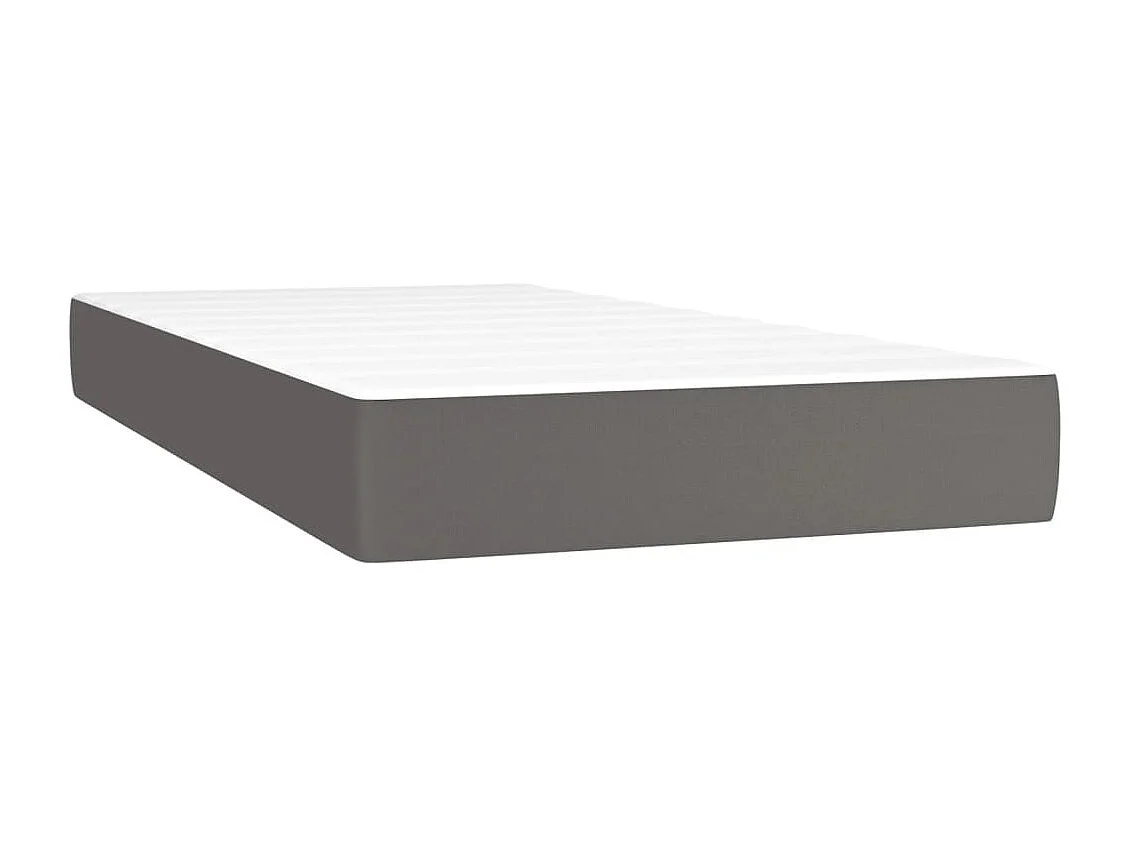 Boxspring met matras en LED kunstleer grijs 80x200 cm