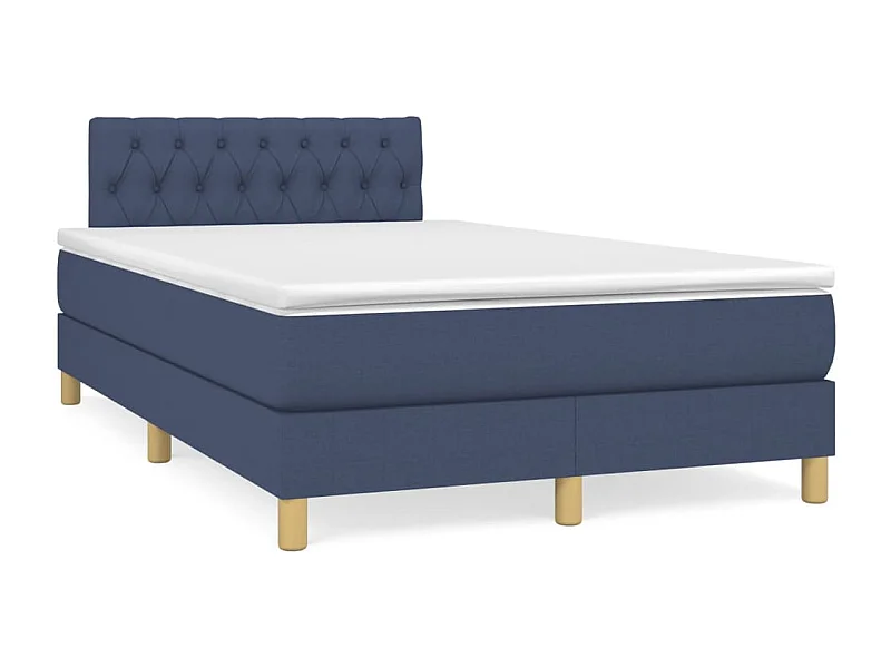 Boxspring met matras en LED stof blauw 120x190 cm