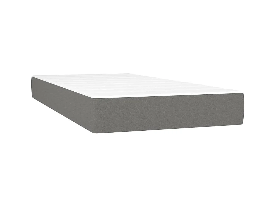 Sommier à lattes de lit avec matelas gris foncé 120x190cm tissu