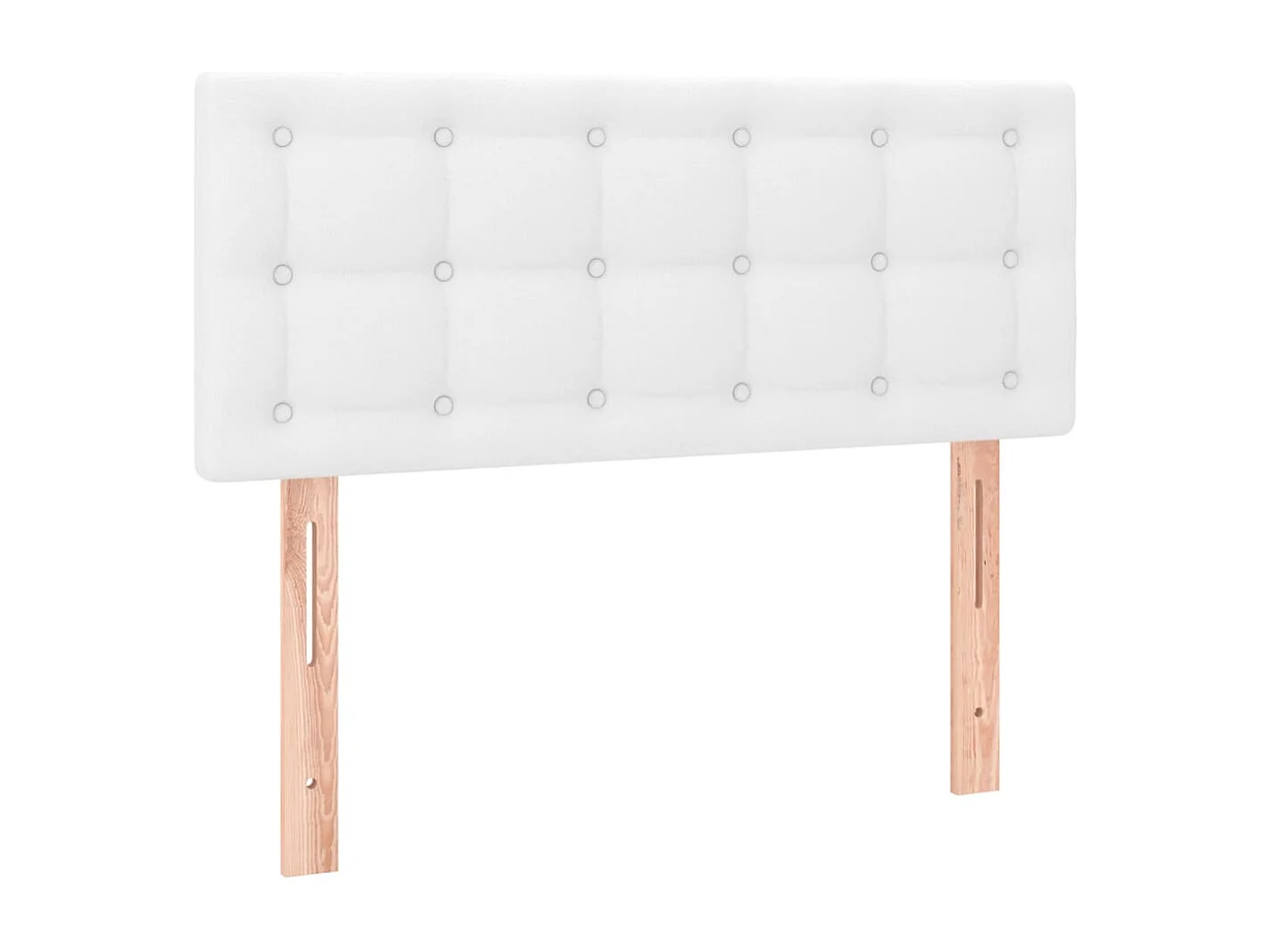 Cama box spring c/ colchão/LED 80x200cm couro artificial branco