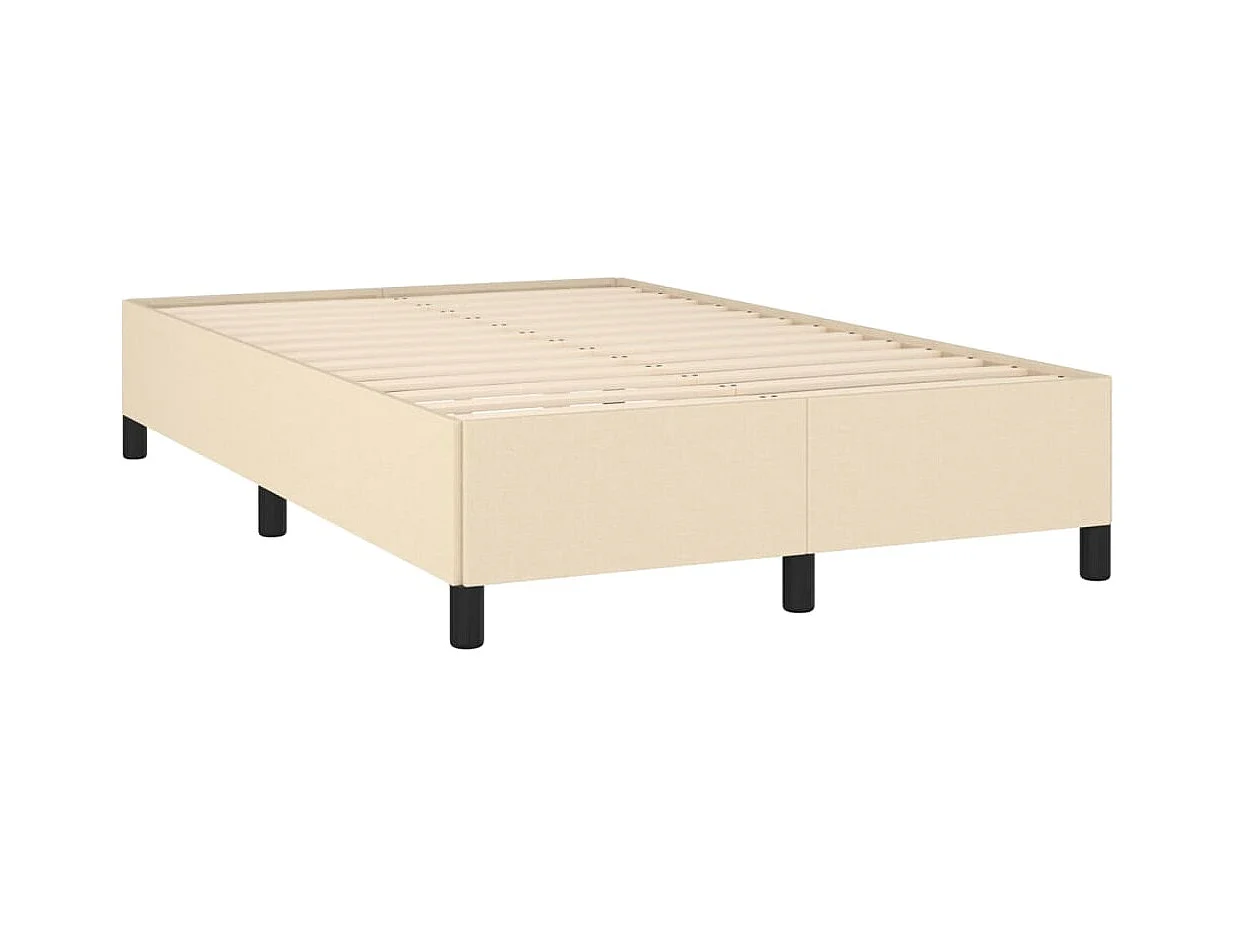 Sommier à lattes de lit avec matelas crème 120x190 cm tissu