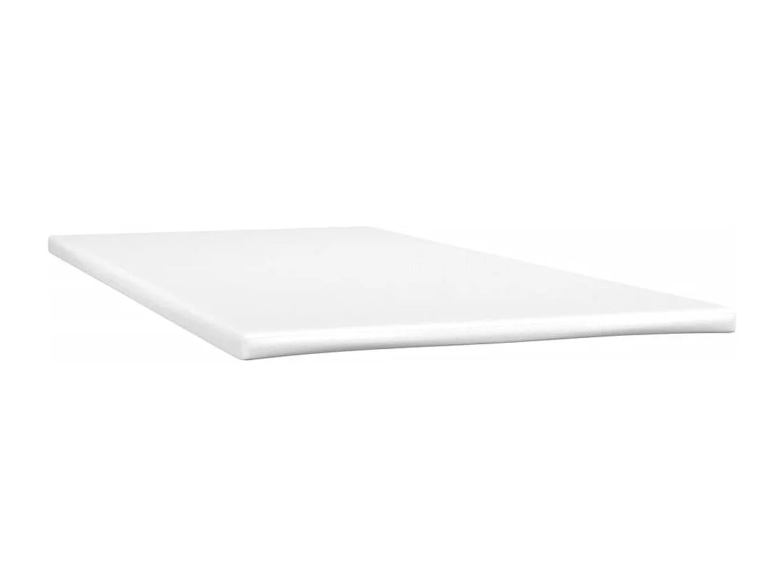 Cama box spring c/colchão/LED 120x190cm couro artificial branco