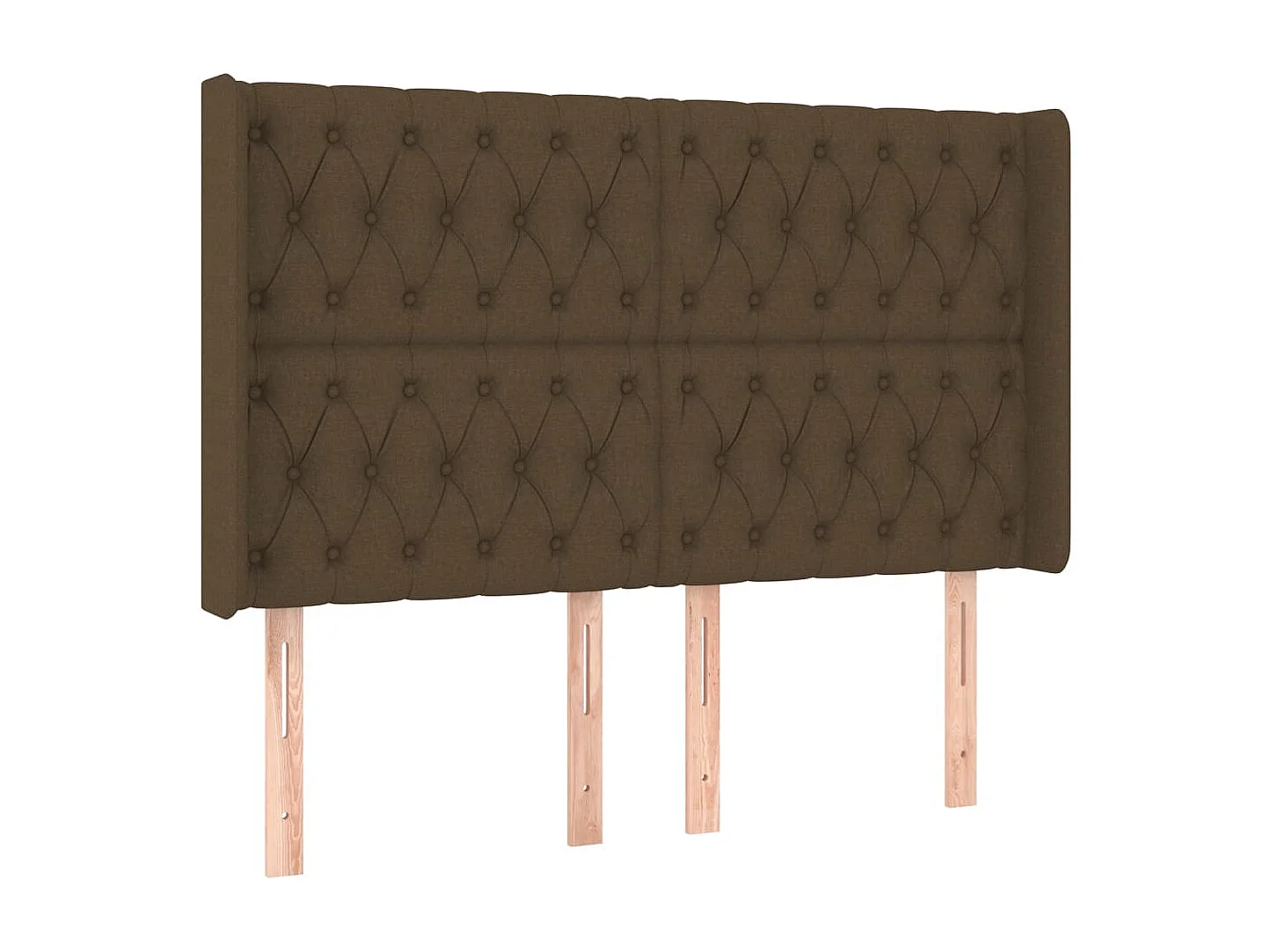 Sommier tapissier matelas et LED Marron foncé 140x200 cm Tissu