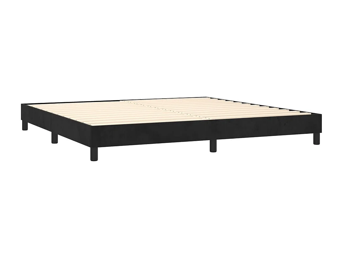 Cama box spring c/ colchão/LED 200x200 cm veludo preto