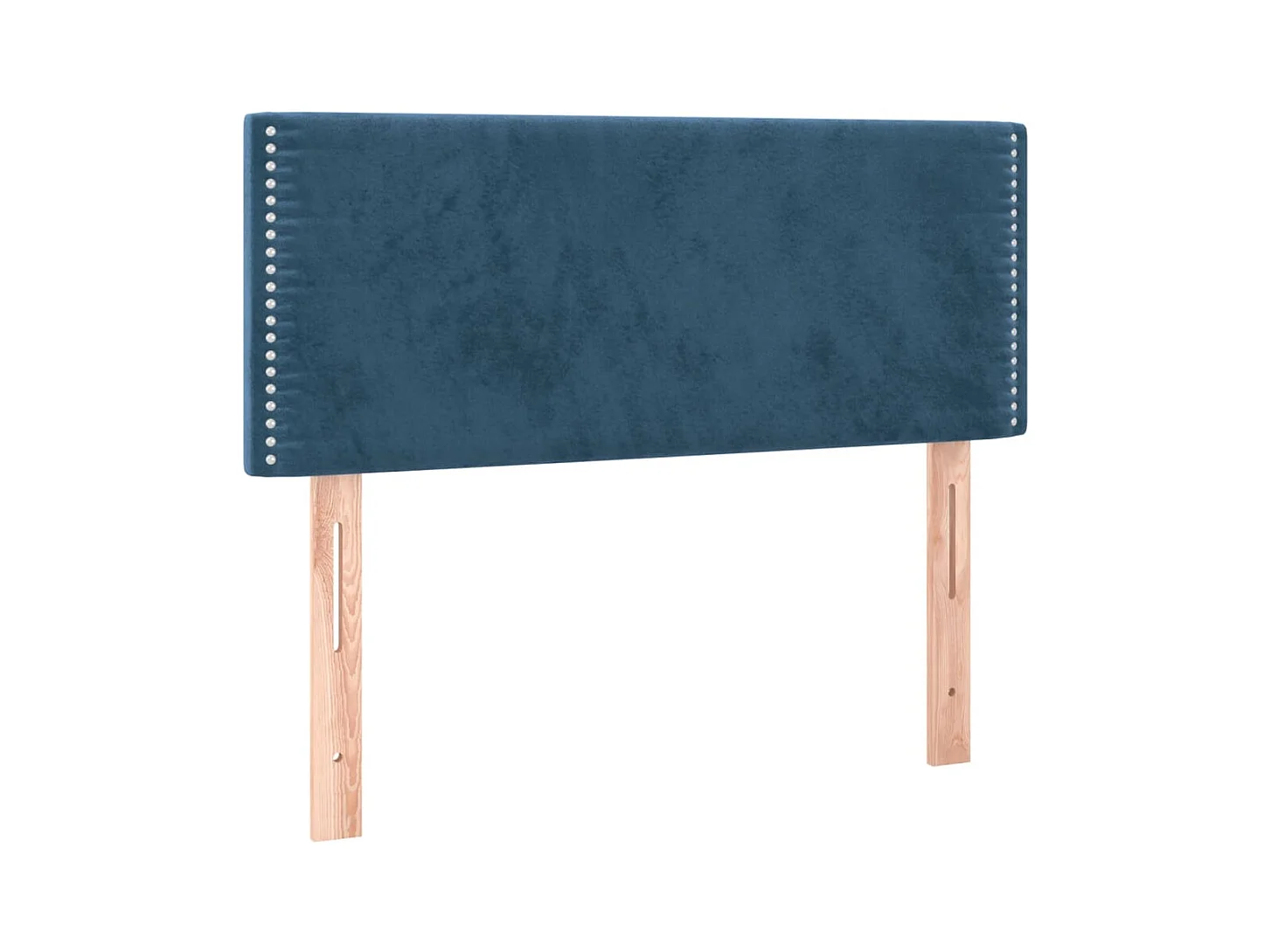 Cama box spring c/ colchão/LED 100x200 cm veludo azul-escuro