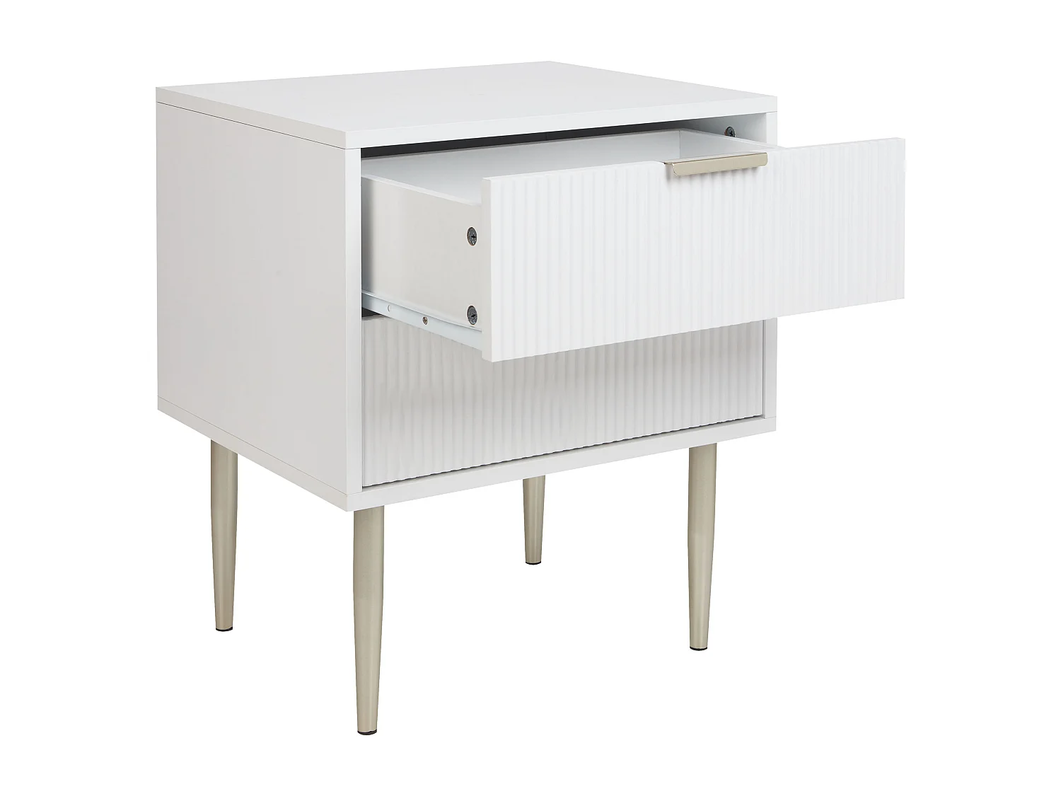 Table de nuit à 2 tiroirs SOHO Blanc