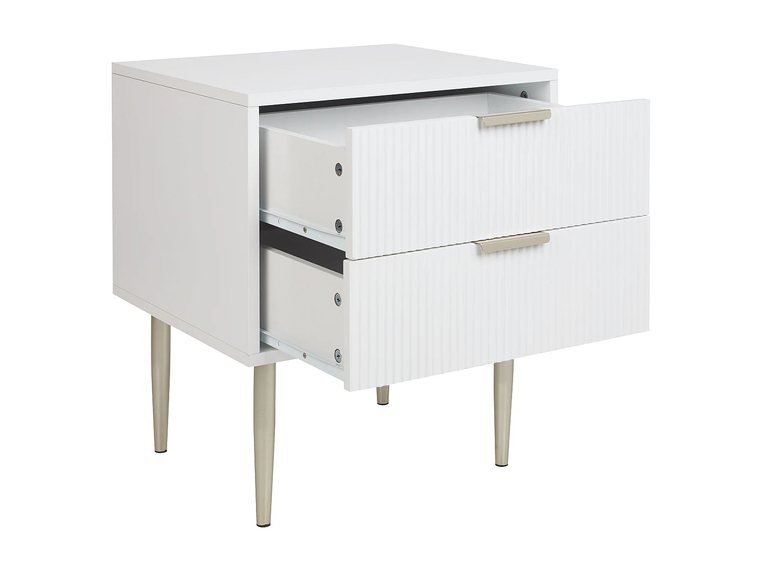 Table de nuit à 2 tiroirs SOHO Blanc
