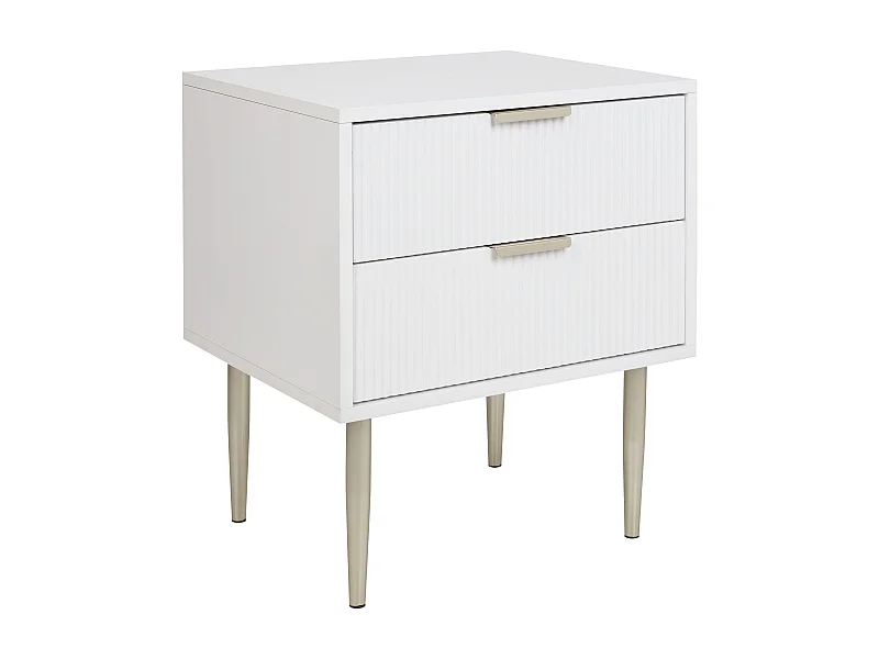 Table de nuit à 2 tiroirs SOHO Blanc