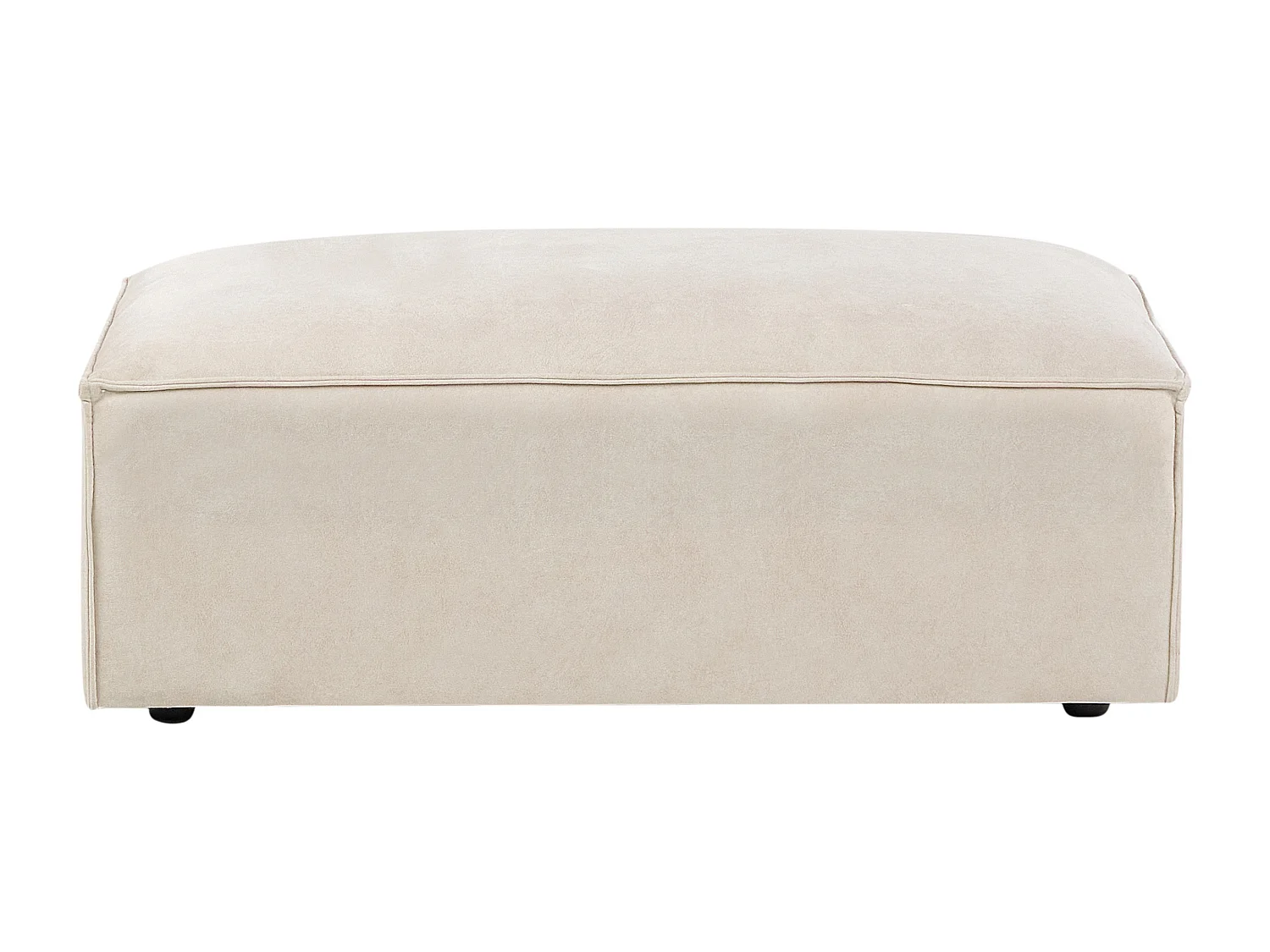 Canapé modulable 2 places HELLNAR Velours Beige clair avec ottoman