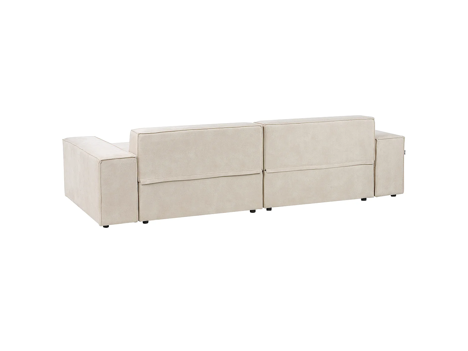 Canapé d'angle modulable HELLNAR Velours Beige clair 2 places Côté gauche