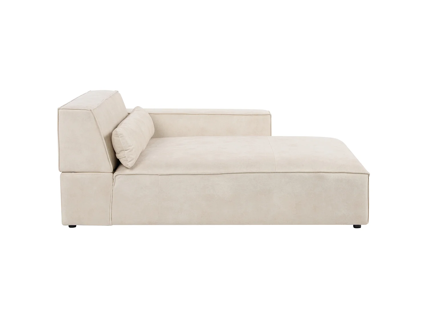 Canapé d'angle modulable HELLNAR Velours Beige clair 2 places Côté gauche