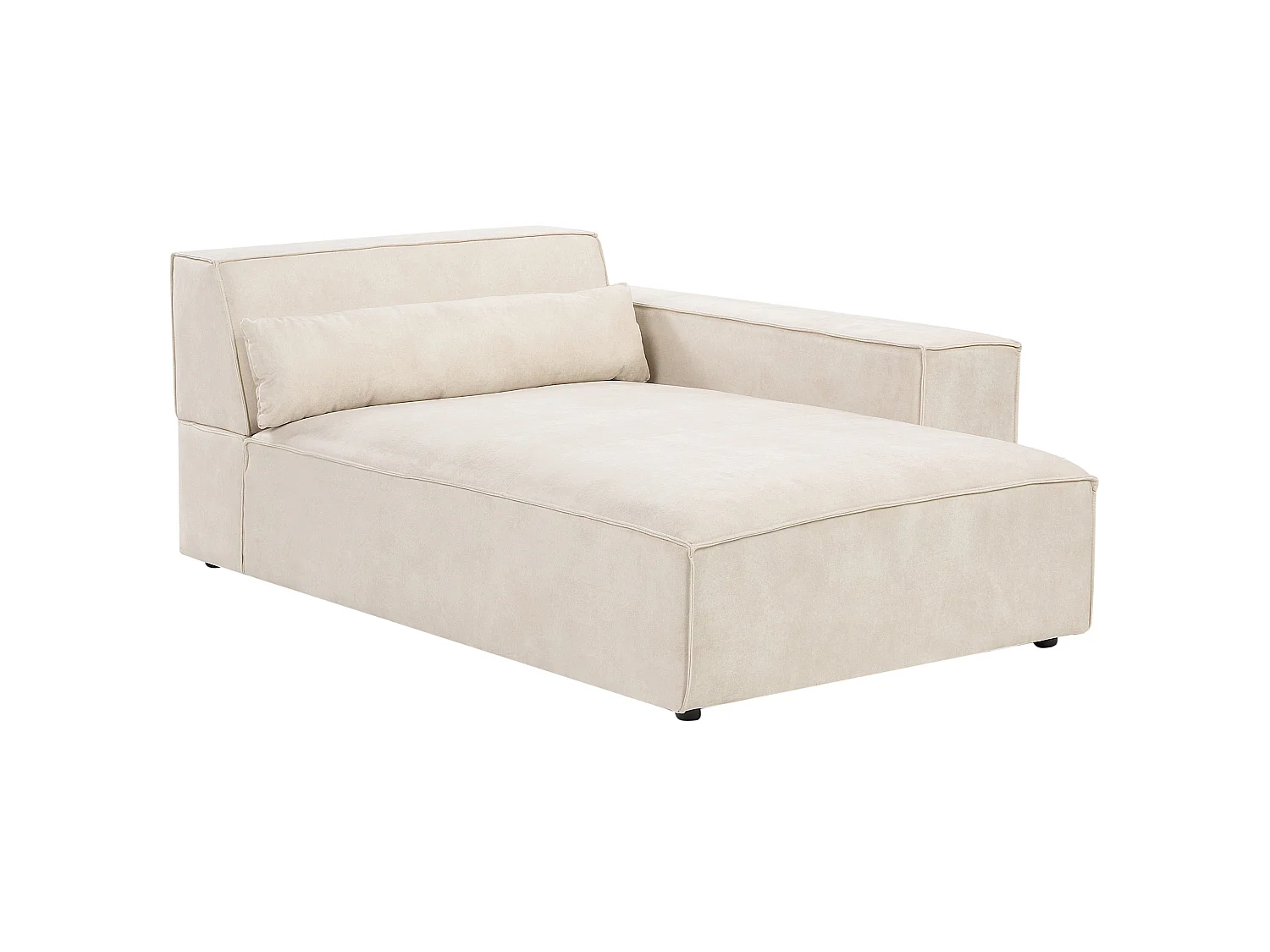Canapé d'angle modulable HELLNAR Velours Beige clair 2 places Côté gauche