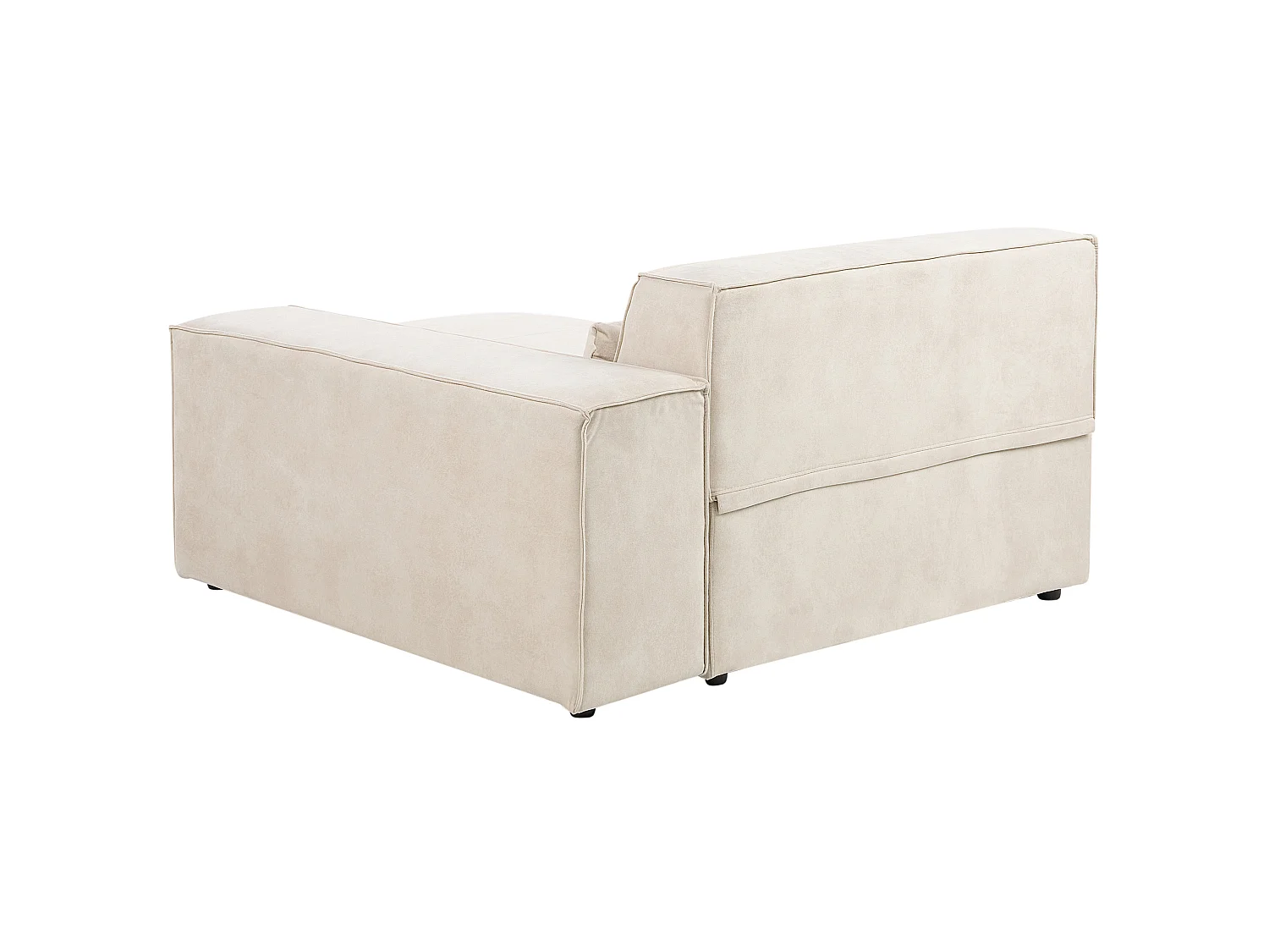 Canapé d'angle modulable HELLNAR Velours Beige clair 2 places Côté gauche