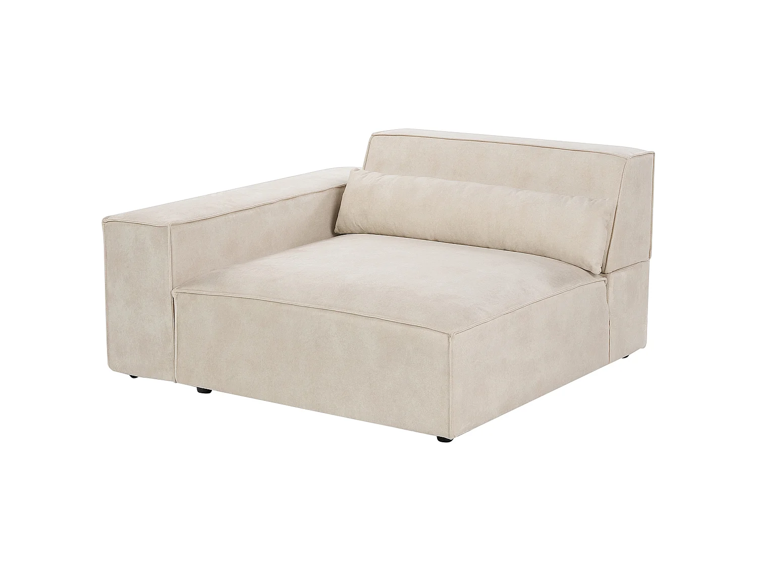 Canapé d'angle modulable HELLNAR Velours Beige clair 2 places Côté gauche