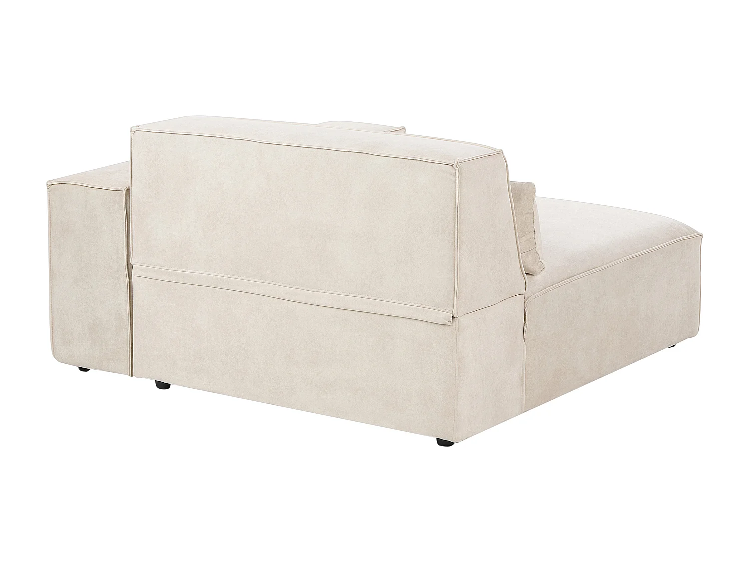 Modul Ecksessel Samt beige mit Armlehne links Dekokissen Eckteil Skandi Hellnar
