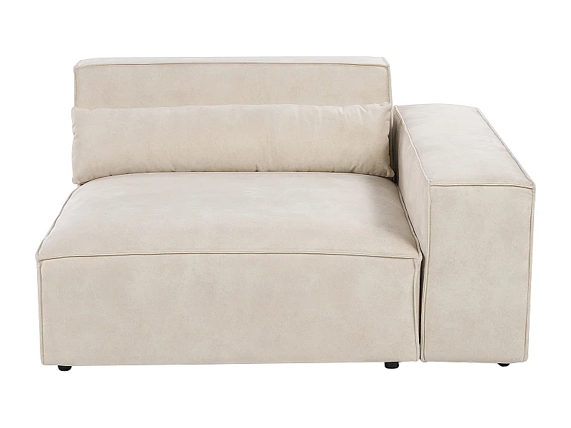 Modul Ecksessel Samt beige mit Armlehne links Dekokissen Eckteil Skandi Hellnar