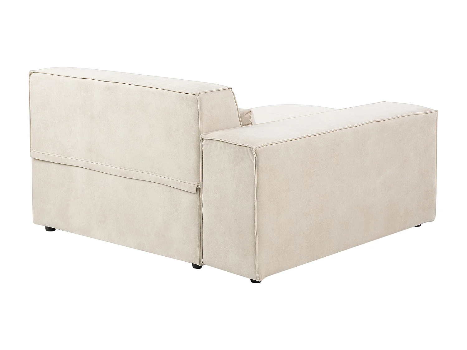 Canapé d'Angle 2 Places Modulable à gauche en Velours Pieds en Métal Beige Hellnar