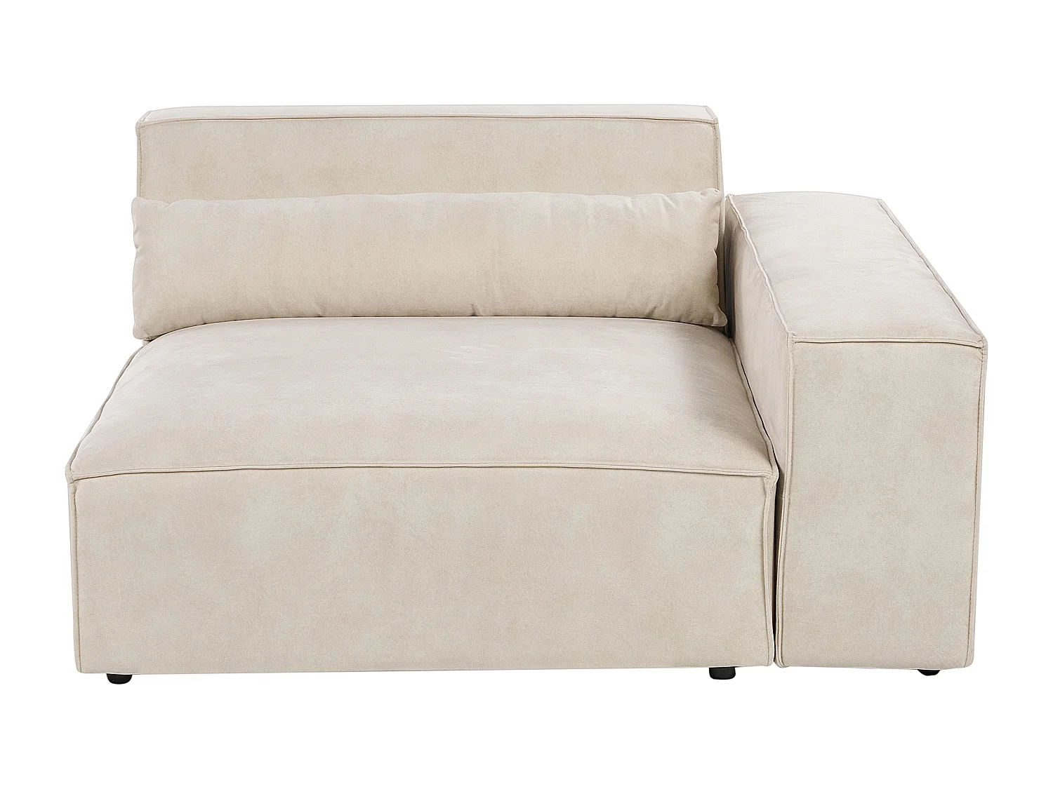 Canapé d'Angle 2 Places Modulable à gauche en Velours Pieds en Métal Beige Hellnar