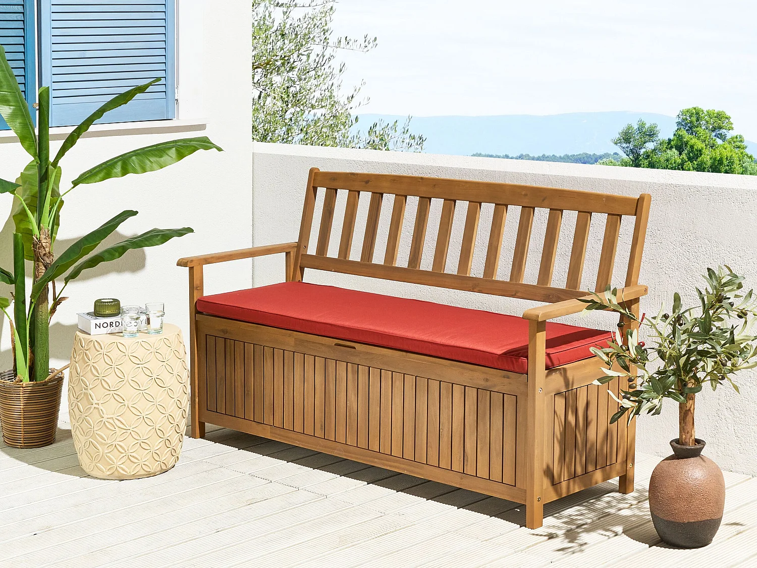 Coussin de banquette SOVANA 45 x 148 cm Rouge foncé