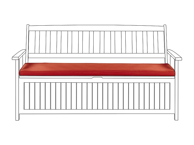 Cuscino per sedile a panca SOVANA 45 x 148 cm Rosso scuro