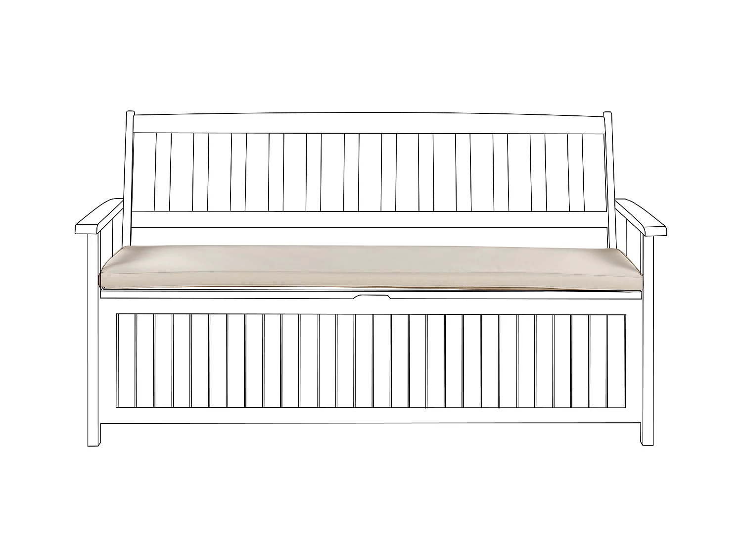 Cuscino per sedile a panca SOVANA 45 x 148 cm Tortora