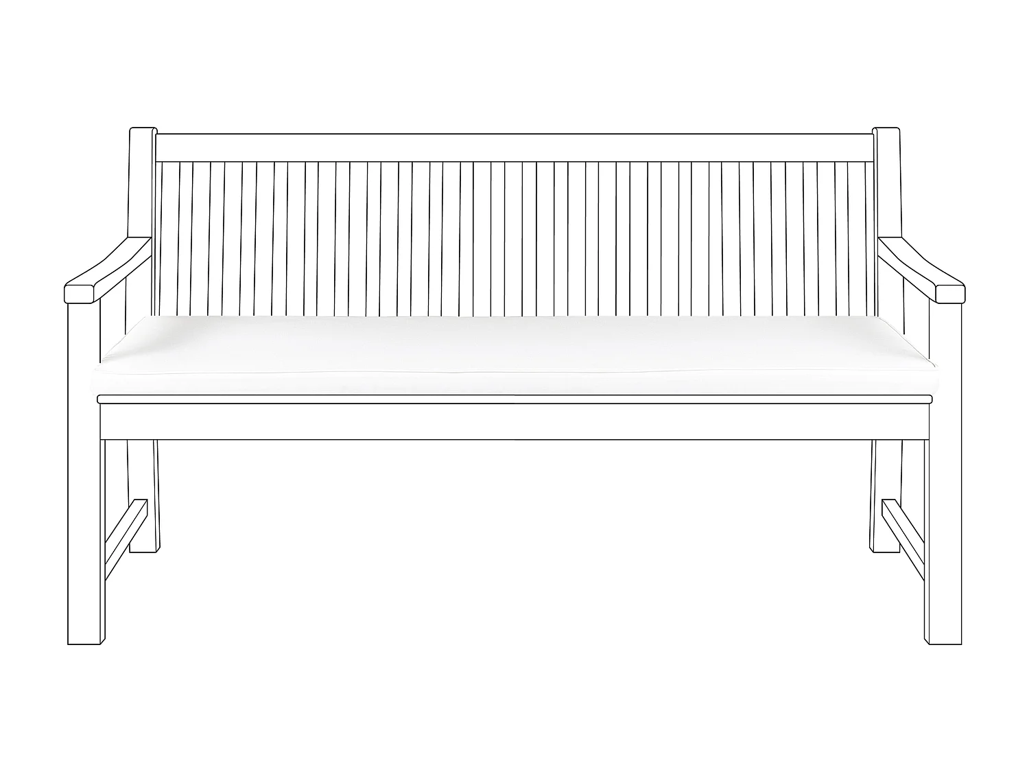 Bankauflage VIVARA 152 x 54 cm Cremeweiss
