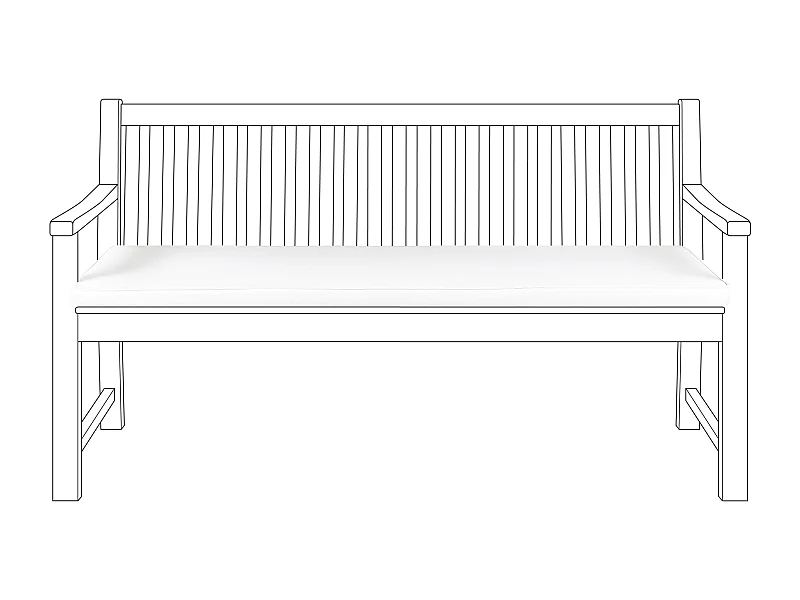 Coussin de banquette VIVARA 152 x 54 cm Blanc cassé