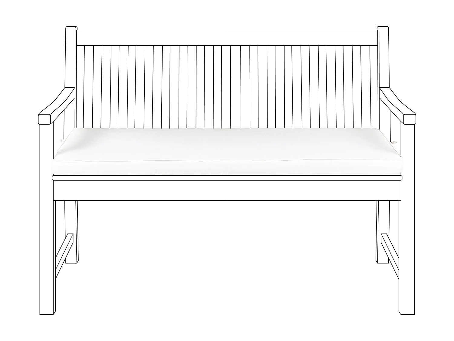Bankauflage VIVARA 112 x 54 cm Cremeweiss