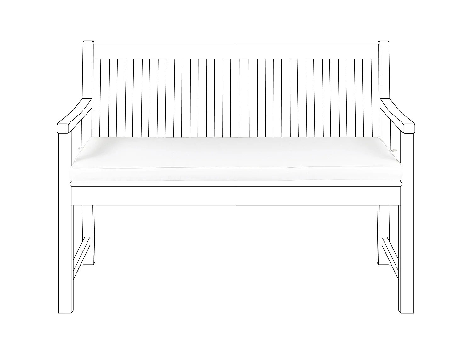 Coussin de banquette VIVARA 112 x 54 cm Blanc cassé